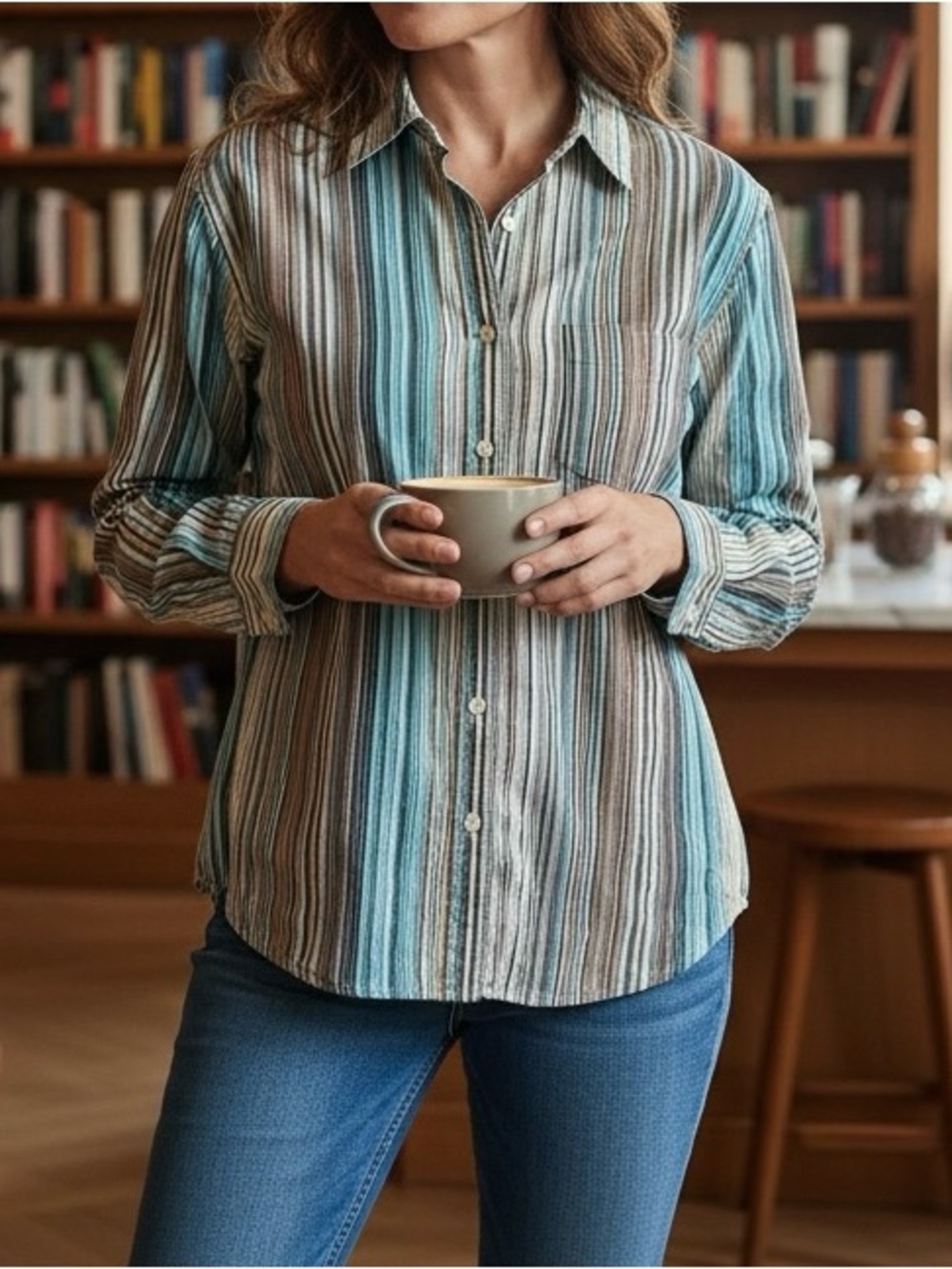 J. Crew Men’s Size XXL Multicolor Stripes Button Down Long Sleeve Shirt Cotton